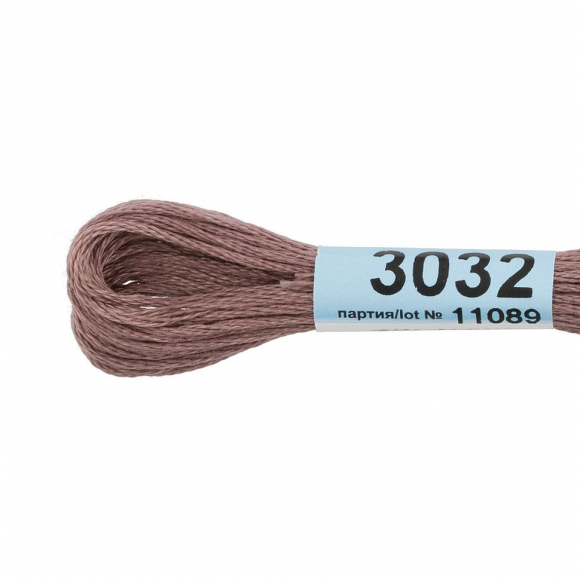 Нитки для вышивания Gamma мулине (0820-3070) 100% хлопок 24 x 8 м цв.3032 св.шоколадный