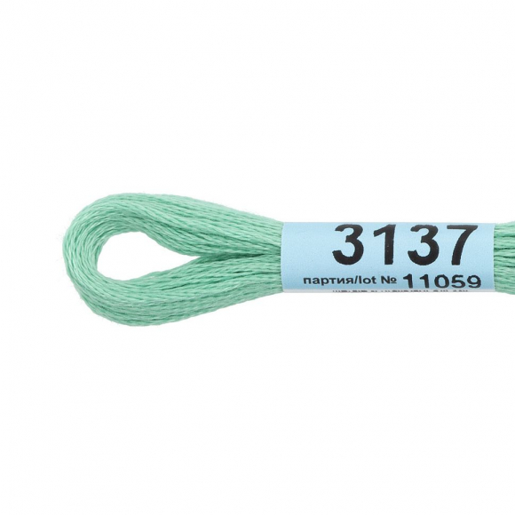 Нитки для вышивания Gamma мулине (3071-3172) 100% хлопок 24 x 8 м цв.3137 св.св.бирюзовый