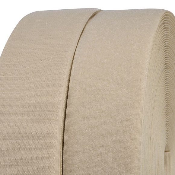 Лента липучка TBY пришивная кач.B шир.50мм цв.F291 бежевый уп.25м (пара)