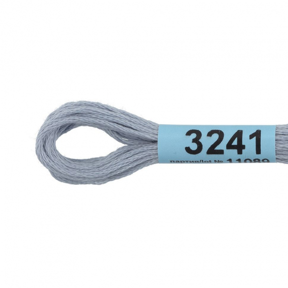 Нитки для вышивания Gamma мулине (3173-6115) 100% хлопок 24 x 8 м цв.3241 серо-голубой