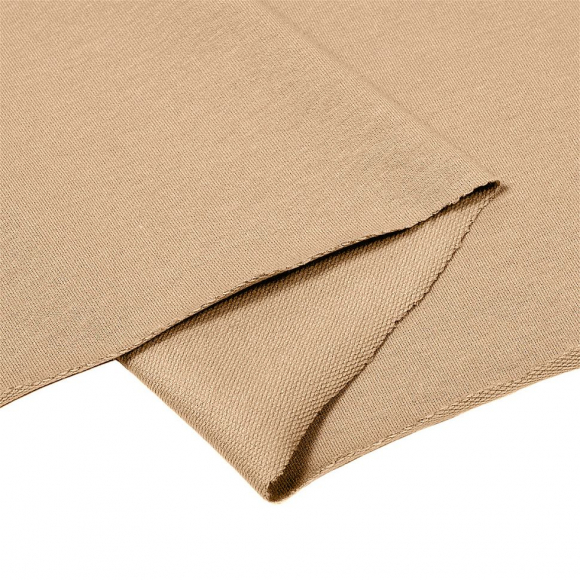 Ткань трикотаж Футер 2х нитка петля с лайкрой 240г пенье 180см бежевый 15-1214 пач.20-30кг