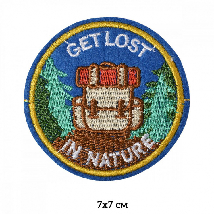 Термоаппликации вышитые арт.TBY.2271 Get Lost 7х7см, уп.10шт