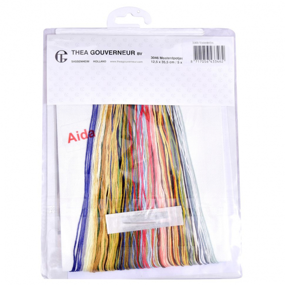 38956_Набор для вышивания "Банки с горчицей", канва аида 18 ct