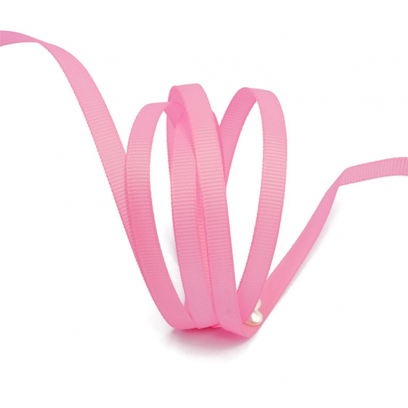 Лента Ideal репсовая в рубчик шир.6мм цв. 155 ярк.розовый уп.27,42м