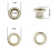 Люверсы сталь New Star №1,7 (? 3,7мм, h 4,56мм) цв. никель уп. 5000шт