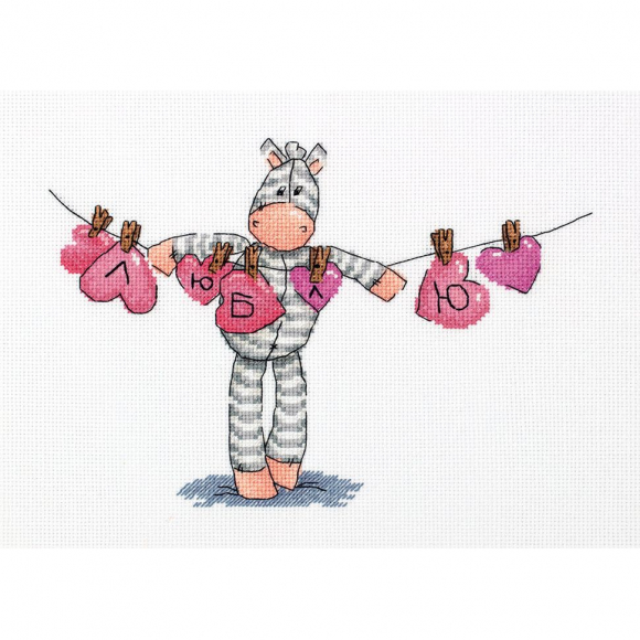 Набор для вышивания KLART арт. 8-280 Люблю 24х18 см