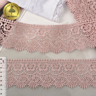 Кружево гипюр KRUZHEVO арт.TR 8GB014 шир.65мм цв.17 розовый уп.9м