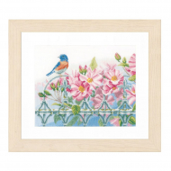 Набор для вышивания LANARTE арт.PN-0156946 Wren and flowers 37х27 cм