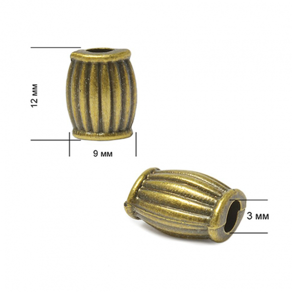 Наконечники пластмассовые арт.ТВ-3311 цв.бронза in-3 мм 11х9х5 мм