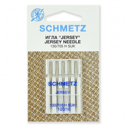 Иглы для бытовых швейных машин Schmetz джерси 130/705H SUK №100, уп.5 игл