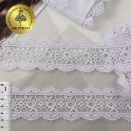 Кружево гипюр KRUZHEVO арт.TR.SUN.08 шир.50мм цв.01 белый уп.9м
