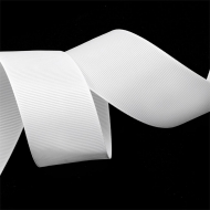 Лента Ideal репсовая в рубчик шир.38мм цв. 029 белый уп.27,42м