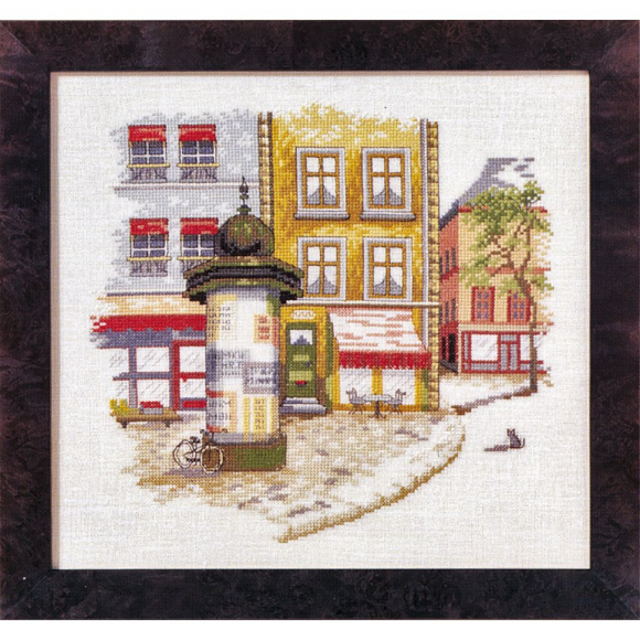 187335_Набор для вышивания: "Улица с почтовой колонной" 187335_Набор для вышивания: "Улица с почтовой колонной"