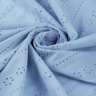 Ткань шитье 100 г/м? 100% хлопок шир.150 см арт.TBY.Emb.8002.74 цв.74 голубой рул.14,62м