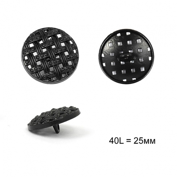 Пуговицы металлические С-ME325 цв.черный 40L-25мм, на ножке, 12шт Пуговицы металлические С-ME325 цв.черный 40L-25мм, на ножке, 12шт