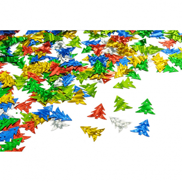 Пайетки россыпью TBY-FLK780 11х16мм цв.ассорти Ёлочка уп.50г