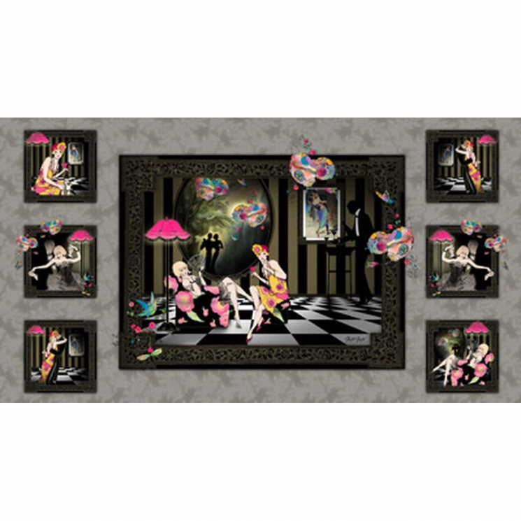 Ткань для пэчворка PEPPY Dance And Romance Panel 4498 146 г/м? 100% хлопок цв.25096 GRY1 уп.60х110 см