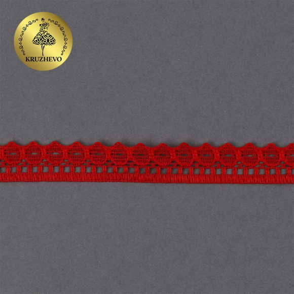 Кружево-трикотаж KRUZHEVO арт.TBY 1665 шир.10мм цв.03 красный, уп.27,4м Кружево-трикотаж KRUZHEVO арт.TBY 1665 шир.10мм цв.03 красный, уп.27,4м
