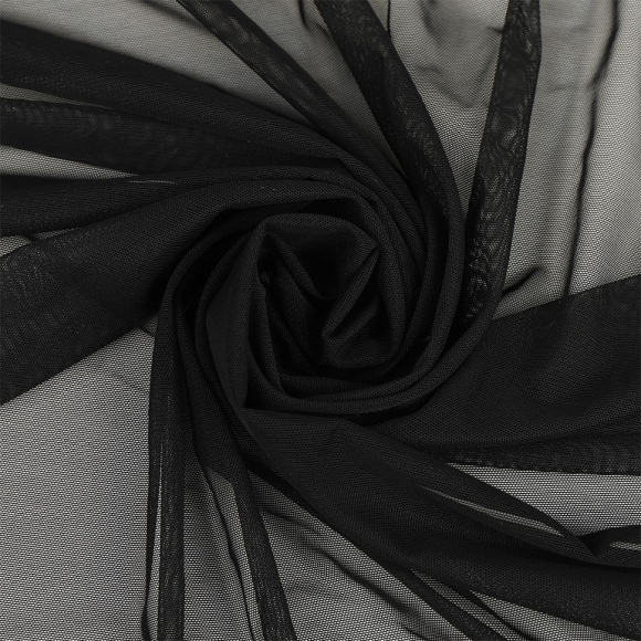 Сетка стрейч арт.TBY-03128209 51г/м? (аналог Лаума 591С) ш.150см цв.черный рул.50м