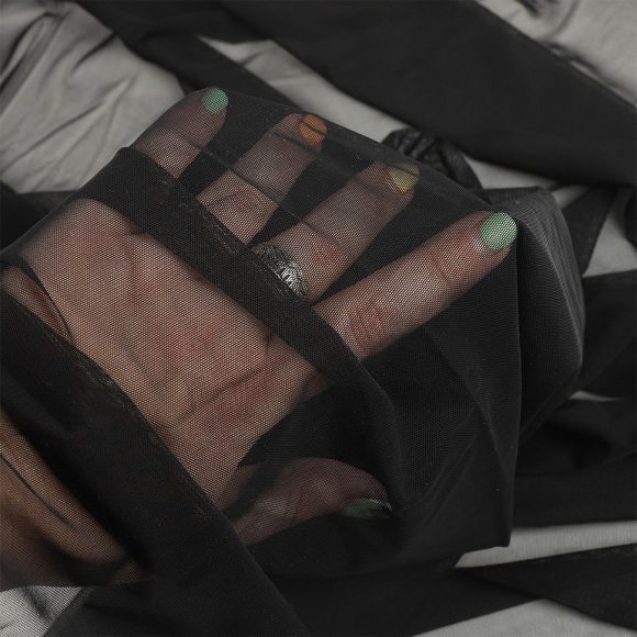 Сетка стрейч арт.TBY-03128209 51г/м? (аналог Лаума 591С) ш.150см цв.черный рул.50м