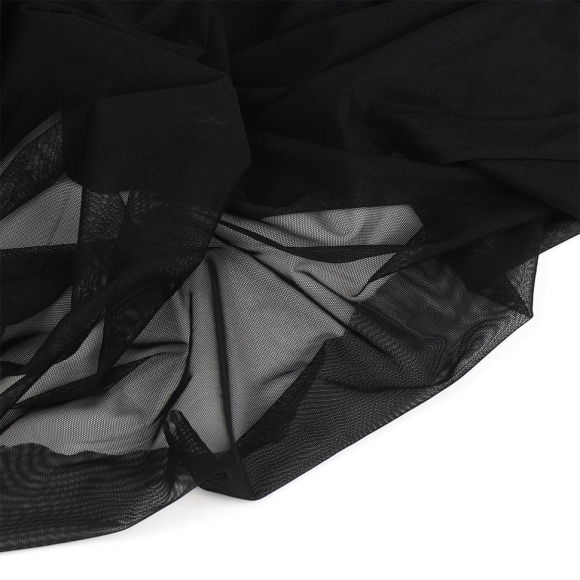 Сетка стрейч арт.TBY-03128209 51г/м? (аналог Лаума 591С) ш.150см цв.черный рул.50м