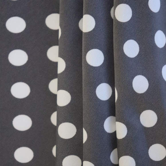 Ткань шелк Армани в горошек 90 г/м? 97% полиэстер, 3% спандекс шир.145 см арт.Р.19161.03 цв.03 серый уп.25м