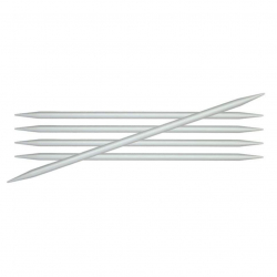 45121 Knit Pro Спицы чулочные для вязания Basix Aluminum 3,75мм/20см, алюминий, серебристый, 5шт