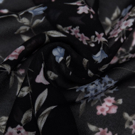 Ткань Шифон 75 г кв.м 100% полиэстер шир.145 см арт.Р.33967.01 цв.01 черный уп.30м