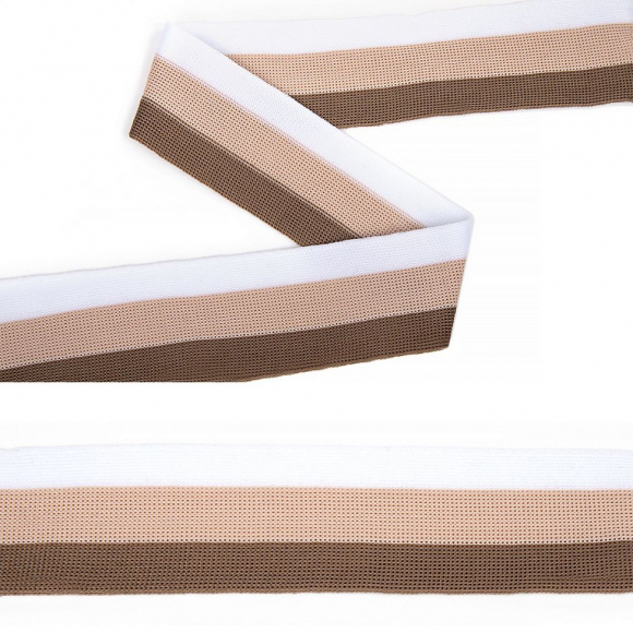 Тесьма TBY трикотажная Лампас KTS4640 шир.40мм цв.бежевый уп.32м Тесьма TBY трикотажная Лампас KTS4640 шир.40мм цв.бежевый уп.32м