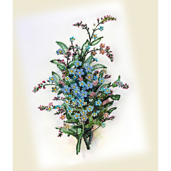 Набор для вышивания хрустальными бусинами ОБРАЗА В КАМЕНЬЯХ арт. 5538 Незабудки 25х17 см
