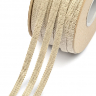 Шнур плоский х/б 10мм 6653 цв.071 льняной уп.40м