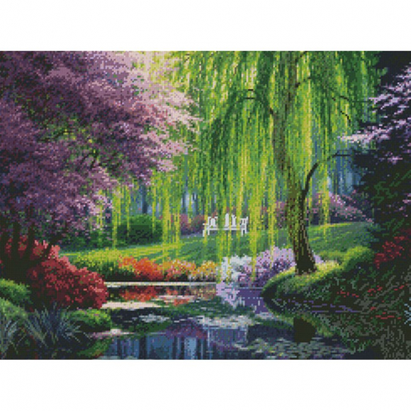 Набор для вышивания CANDAMAR DESIGNS арт.30951 Ивовый пруд 40,5х30,5 см