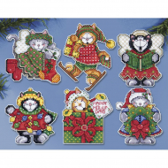 180764_Набор для вышивания елочных украшений "Рождественские котята"