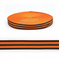 Лента георгиевская шир.024мм тканая арт.КК024Г100 рул.100м