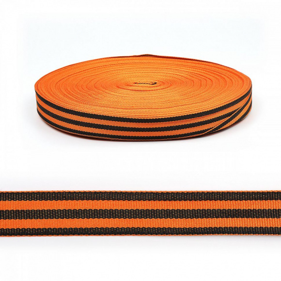 Лента георгиевская шир.024мм тканая арт.КК024Г100 рул.100м Лента георгиевская шир.024мм тканая арт.КК024Г100 рул.100м