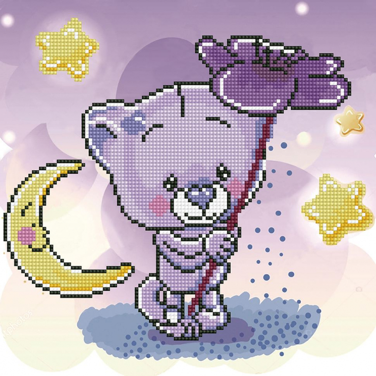 Кристальная мозаика на холсте ФРЕЯ арт.ALV-83 Волшебный цветок 30х30 см