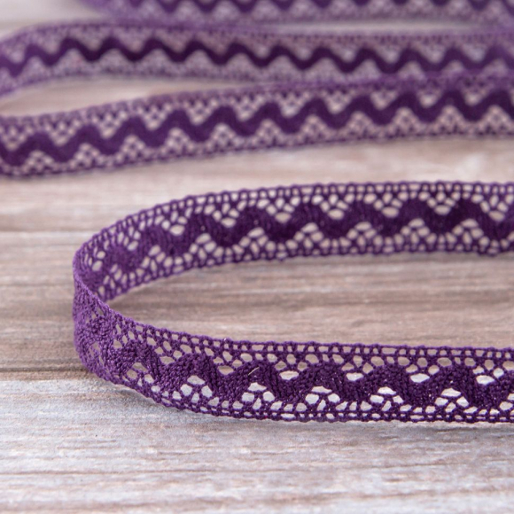 123081_Мерсеризованное хлопковое кружево, 16 мм, цвет темно-лавандовый
