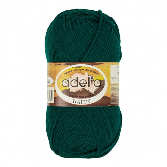 Пряжа ADELIA HAPPY (100% акрил) 10х50г/128м цв.18 изумрудный