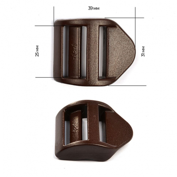 Пряжка регулятор трехщелевая силовая 25мм LS25А цв.темно-коричневый нагрузка 100 кг уп.40 шт