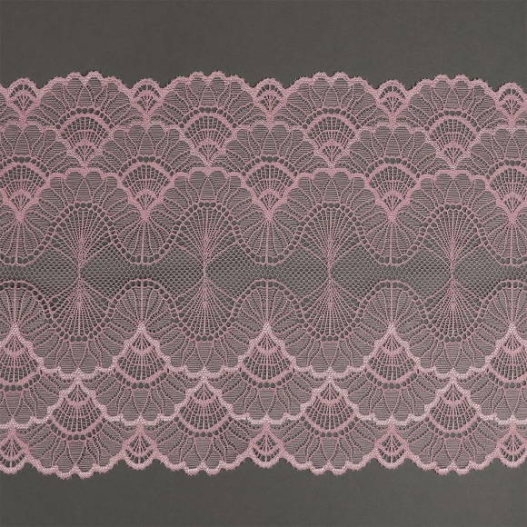 Кружево-стрейч KRUZHEVO арт.TBY.8034 шир.195мм цв.F134 розовый уп.3м