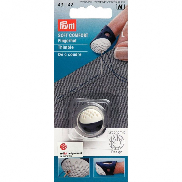 431142 PRYM Наперсток Ergonomics пластик цв.бело-фиолетовый, размер L