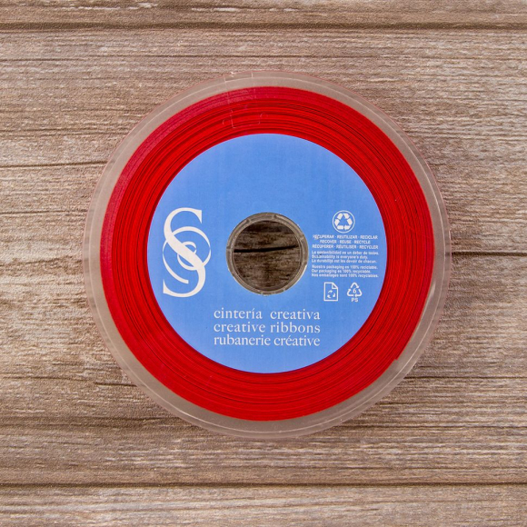 19718_Косая бейка атласная 20 мм, 25 м, цвет 14, красный