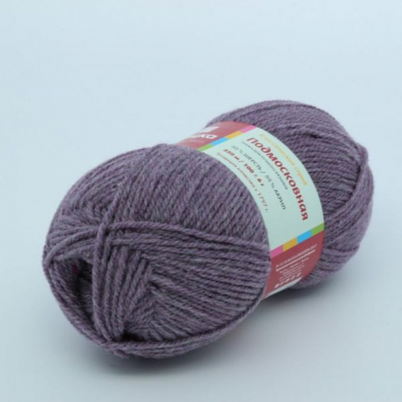 Пряжа для вязания ТРО Подмосковная (50% шерсть, 50% акрил) 10х100г/250м цв.8274 меланж (гранит)