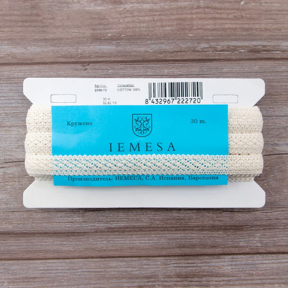 Мерсеризованное хлопковое кружево, 18 мм, шампань Мерсеризованное хлопковое кружево, 18 мм, шампань