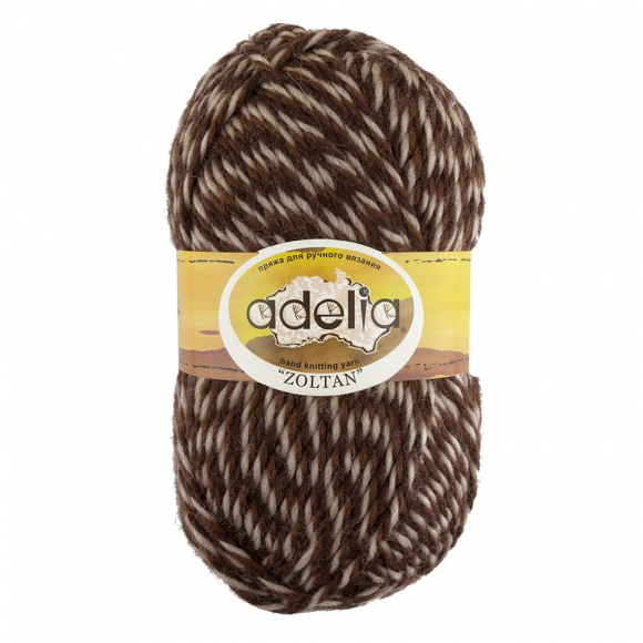 Пряжа ADELIA ZOLTAN (100% шерсть) 5х100г/115м цв.139 бежевый-коричневый Пряжа ADELIA ZOLTAN (100% шерсть) 5х100г/115м цв.139 бежевый-коричневый