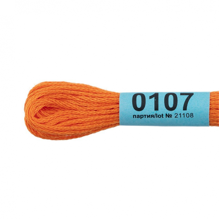 Нитки для вышивания Gamma мулине (0001-0206) 100% хлопок 24 x 8 м цв.0107 оранжевый