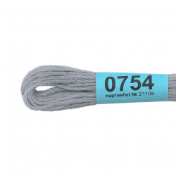Нитки для вышивания Gamma мулине (0207-0819) 100% хлопок 24 x 8 м цв.0754 серо-голубой