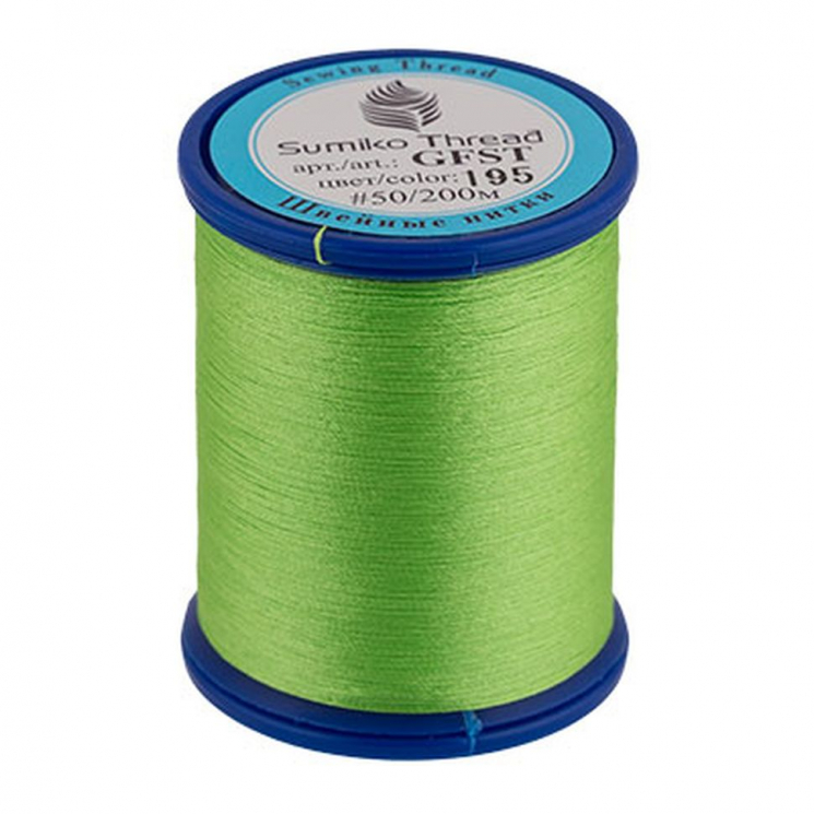 Швейные нитки SumikoThread GFST 50 100%полиэстер 200 м (219 я) цв.195 ярко-салатовый