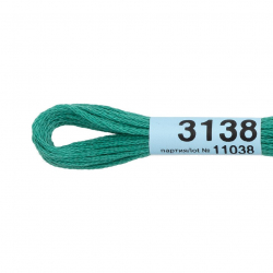 Нитки для вышивания Gamma мулине (3071-3172) 100% хлопок 24 x 8 м цв.3138 зеленый