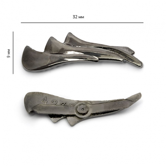 Украшение фигурное на усиках HP-4278 32х9мм цв. никель черный уп. 50шт